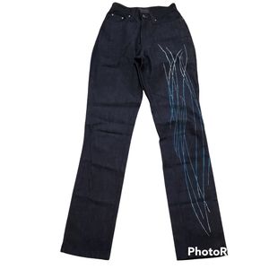 VERSACE Jeans Couture high rise painted straight leg jeans (fits like a 24)